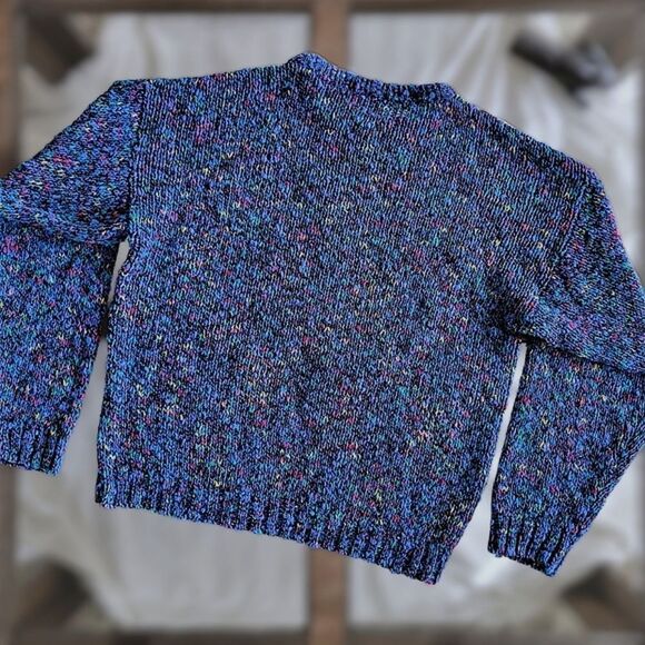 Vtg 80s multicolour graphic crewneck pullover oversized sweater - Picture 4 of 10